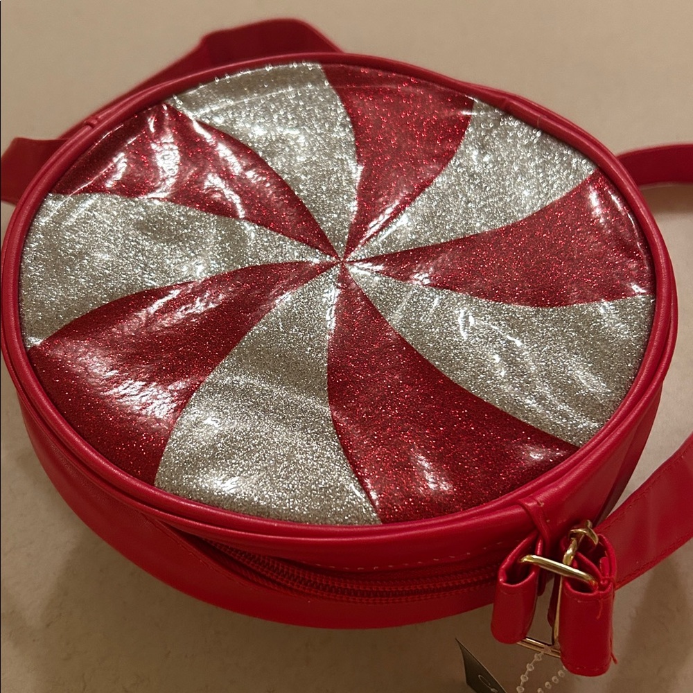 Peppermint Candy Swirl Print Purse Clutch Handbag Crossbody Bag NWT - Picture 7 of 9